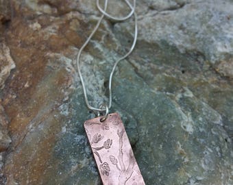 Handmade Copper Cherry Blossom Pendant