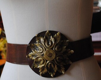 Leather belt and bronze 1970