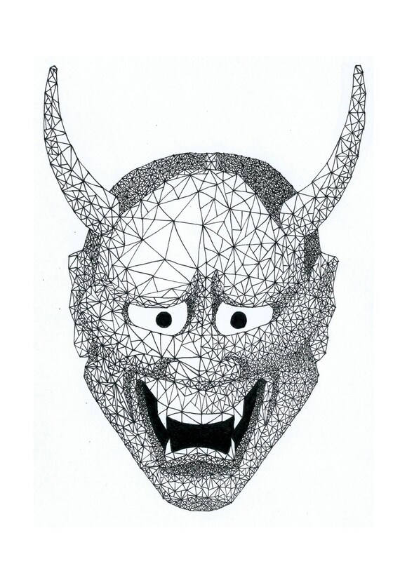 Hannya mask geometric ...
