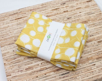 Large Cloth Napkins - Set of 4 - (N2520) - Mustard Yellow Modern Reusable Fabric Napkins