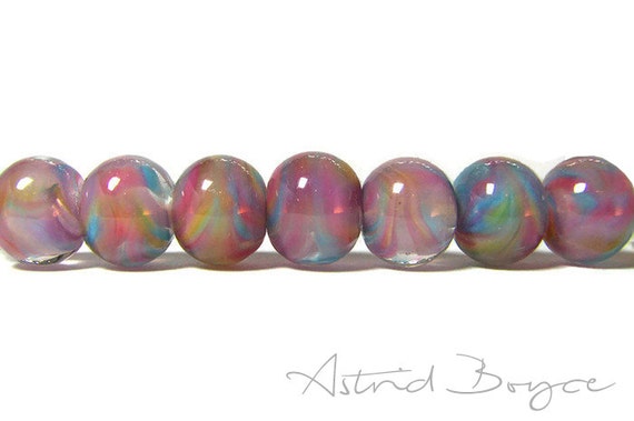 World's Fair Colorful Art Beads that include the Pantone 2017 color palette - Island Paradise Pale Dogwood and Niagara - Unique Gift for Mom