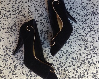 1980's Studded Velvet Pumps