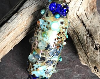 MIDNIGHT STROLL - Artisan Lampwork, Handmade Lampwork Bead, Lampwork Focal Bead, Glass Bead, HavanaBeads