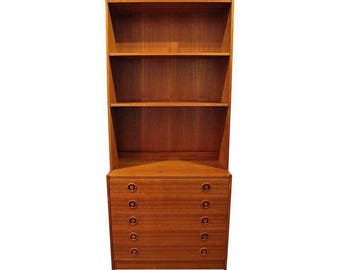 Mid-Century Danish Modern Teak Bookcase Dresser