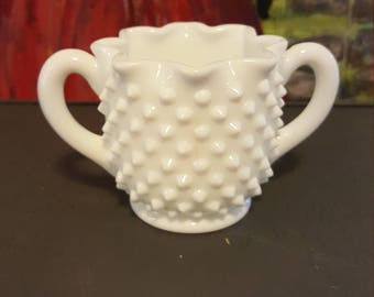 Fenton White Hobnail milk glass creamer