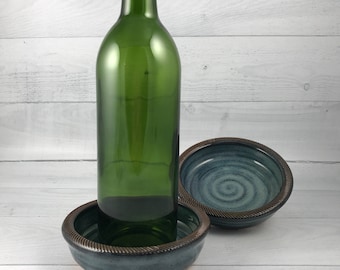 Wine Coaster, Red Wine Bottle Coaster with Textured Rim, Wine Holder, Wine Caddy, Wine Saucer, In Stock and Ready to Ship