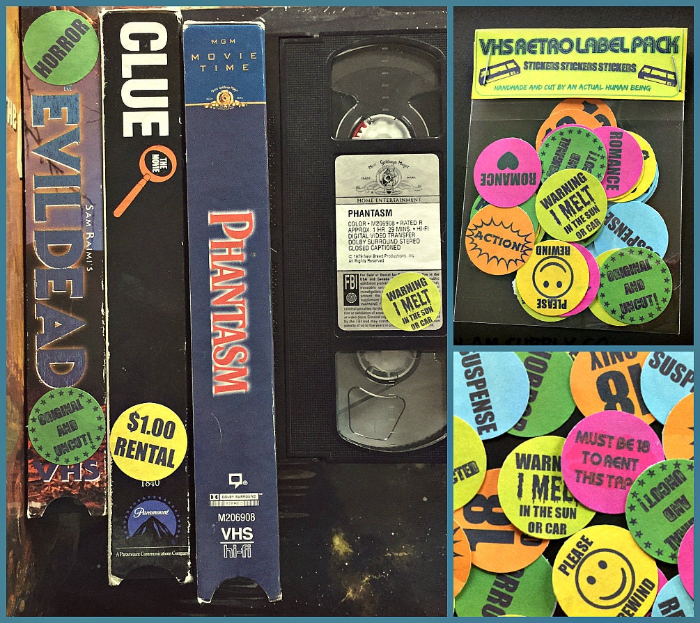 24 Totally Rad Vhs Sticker Labels