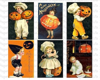 Halloween Postcard Digital Download Collage Sheet A 2.75 x 4 inch