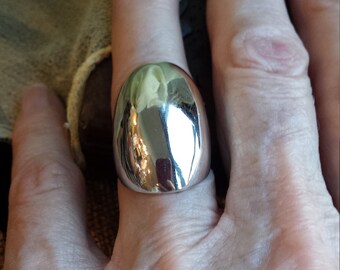 Sterling silver vintage dome ring