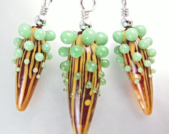 Sunset Forest Bubble Pod Lampwork Bead Set