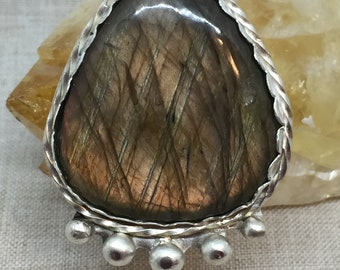 Labradorite Cabochon in Sterling Silver Setting
