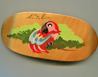 Wooden Parrot Hair Clip from Costa Rica