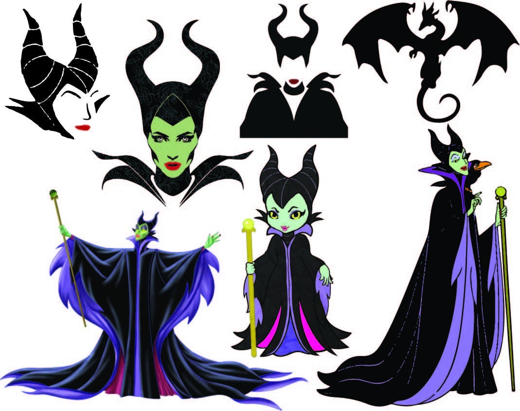 Disney Maleficent Monogram Cutting Files and Clipart Svg