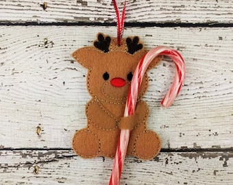 Reindeer Candy Cane Holder Ornament