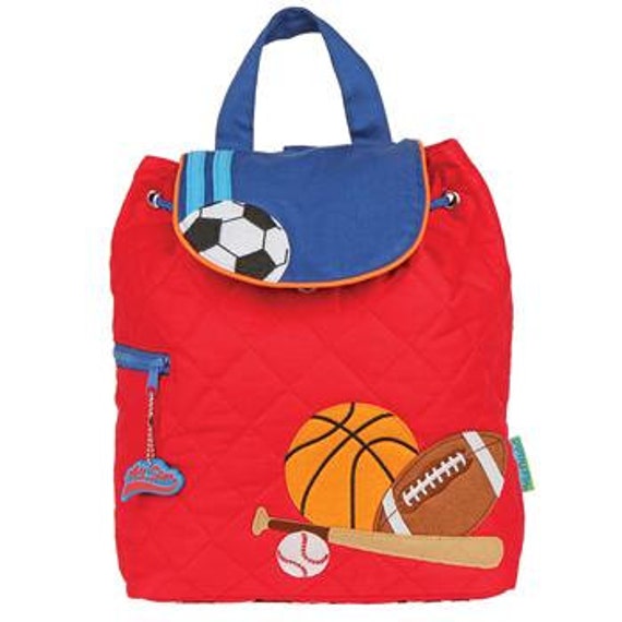 Toddler Quilted Sports Backpack, Soccer, Monogram, Kids Backpack, Stephen Joseph Children's Backpack, Preschool Backpack