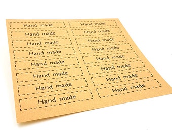 80 Handmade rectangular adhesive labels
