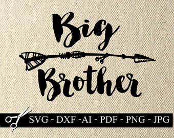 Big Brother SVG,DXF Cut File, Brother SVG, Siblings Svg Cutting File, Brother Vector Clipart, Big Brother t-shirt svg, Tribal svg,