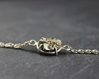 Pyrite and silver bracelet