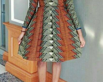 Bola Skater dress, African dress, Short dress, Skater dress, African print, African dress, African Wax fabric, African fabric