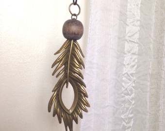 CLEARANCE - necklace Peacock feather