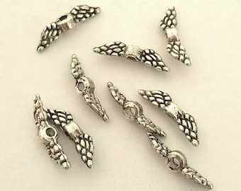 Tiny Angel Wings - 100 pcs. - Angel Wings - Angel Wing Beads - Antique Silver Tibetan Style - Lead Free