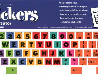 Typing Tutor Computer Keyboard Stickers Label Decal Key Learn Teach