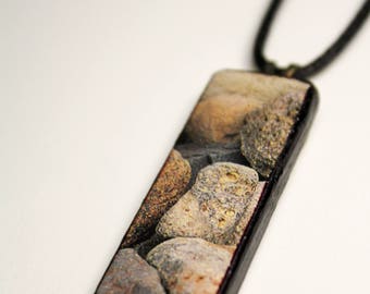 Beach Rocks #1 Wooden Pendant