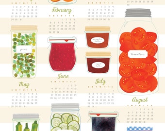 2017 Tea Towel Calendar - Canning Jars