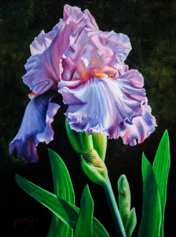 Download Iris Flower Art Print Floral Painting Reproduction of