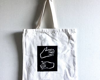 Hand Printed Canvas Tote Bag