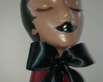 Hand Painted Styrofoam Women's Mannequin Head, Female Mannequin Head, Female Mannequin