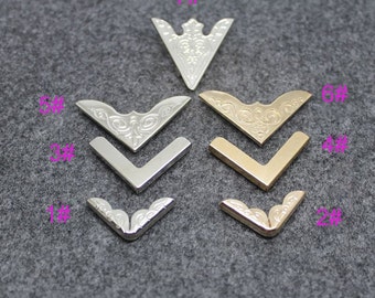8pcs Vintage Collar Clip Corner Western Style Blouse Shirt Metal Wing Tips Pointed,Wooden Case Corner