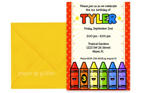 Crayon Invitation Template 10