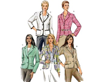 Women's Jacket / Blazer Sewing Pattern Misses / Petite Size 12-14-16 Bust 34-36-38 UNCUT Vogue V8042