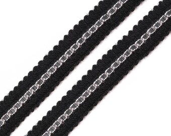 Black Lace and silver 15 mm high fashion style