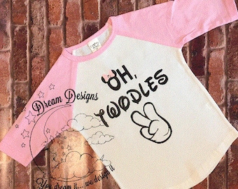 oh twodles, minnie mouse, two year old shirt, i'm two, 2nd birthday, raglan, two year old birthday shirt, girls birthday shirt