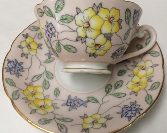 Vintage Floral Teacup and Saucer Set Diamond Co.