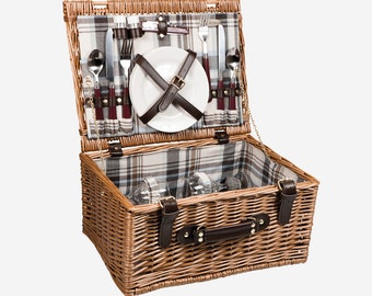 Personalized Wedding Gift Picnic Basket with Embroidered Personalized Wedding Gift Picnic Basket with Embroidered
