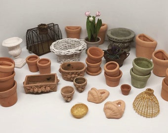 Dollhouse Miniature Garden Set in 1:12 scale
