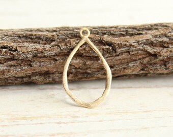Gold Plated Sterling Silver Organic Teardrop -- 1 Piece