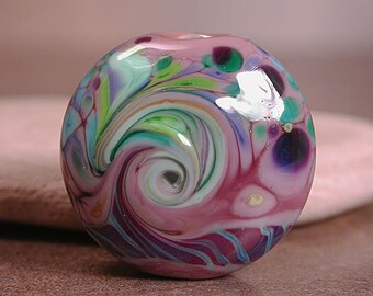 Lampwork Focal Bead, Lampwork Art Glass, Purple Lampwork, Divine Spark Designs, SRA