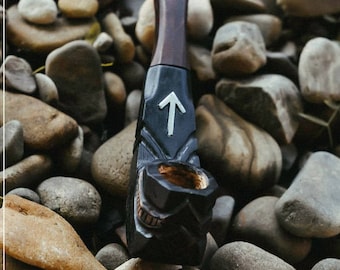 Wood Viking Tobacco Smoking Pipe | Teiwaz | Norse, Germanic/Scandinavian Collectible