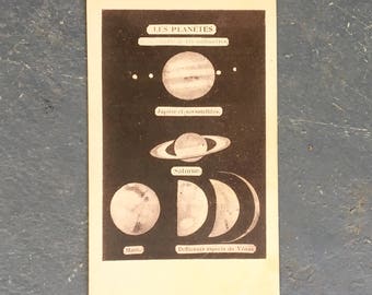 Vintage French Card - Les Planetes