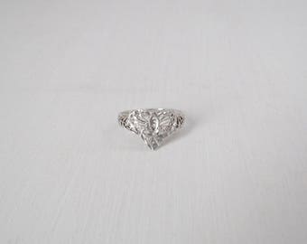 Heart Shaped Ring, Rings Size 8.5 Sterling Heart Ring, Silver Heart Ring, Size 8.5 Ring, Silver Ring Size 8.5,Gift for Girlfriend,Heart Ring