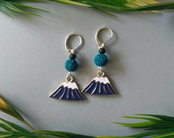 Snow-capped Mountain Sterling Silver Plated Dangle Earrings