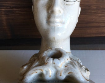19thc Phrenology Head Ceramic by F Bridges Phrenologist English 1880 Crank Medecine