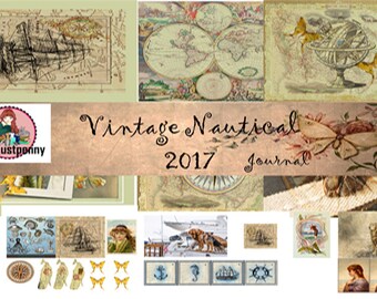 Vintage Nautical Journal 4x6 Digi Kit