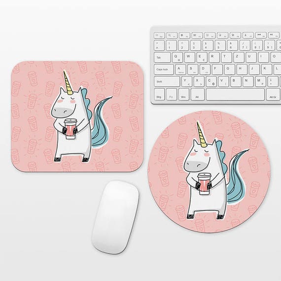 Unicorn Mouse Pad Unicorn Mousepad Pink Mouse Pad Coffee Mouse Pad Mouse Mat Unicorn Lover Gift Cute Mouse Pad Fun Mousepad Desk Accessories