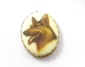 German Shephard Necklace, Vintage German Shephard,German Shephard Pendant