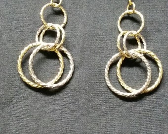 Gold and silver hoop earrings